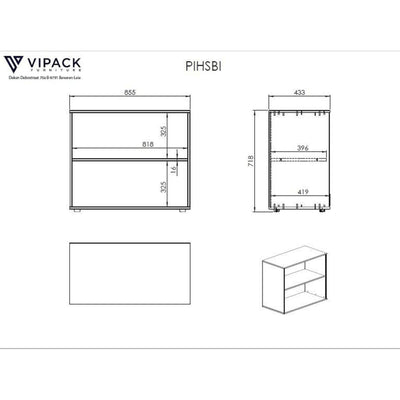 Vipack bogreol Pino 2 niveauer træ hvid