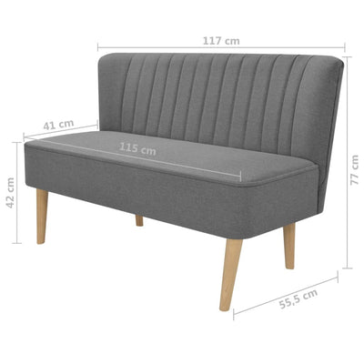 stofsofa 117x55,5x77 cm lysegrå