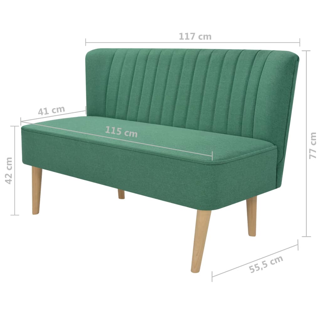 stofsofa 117x55,5x77 cm grøn