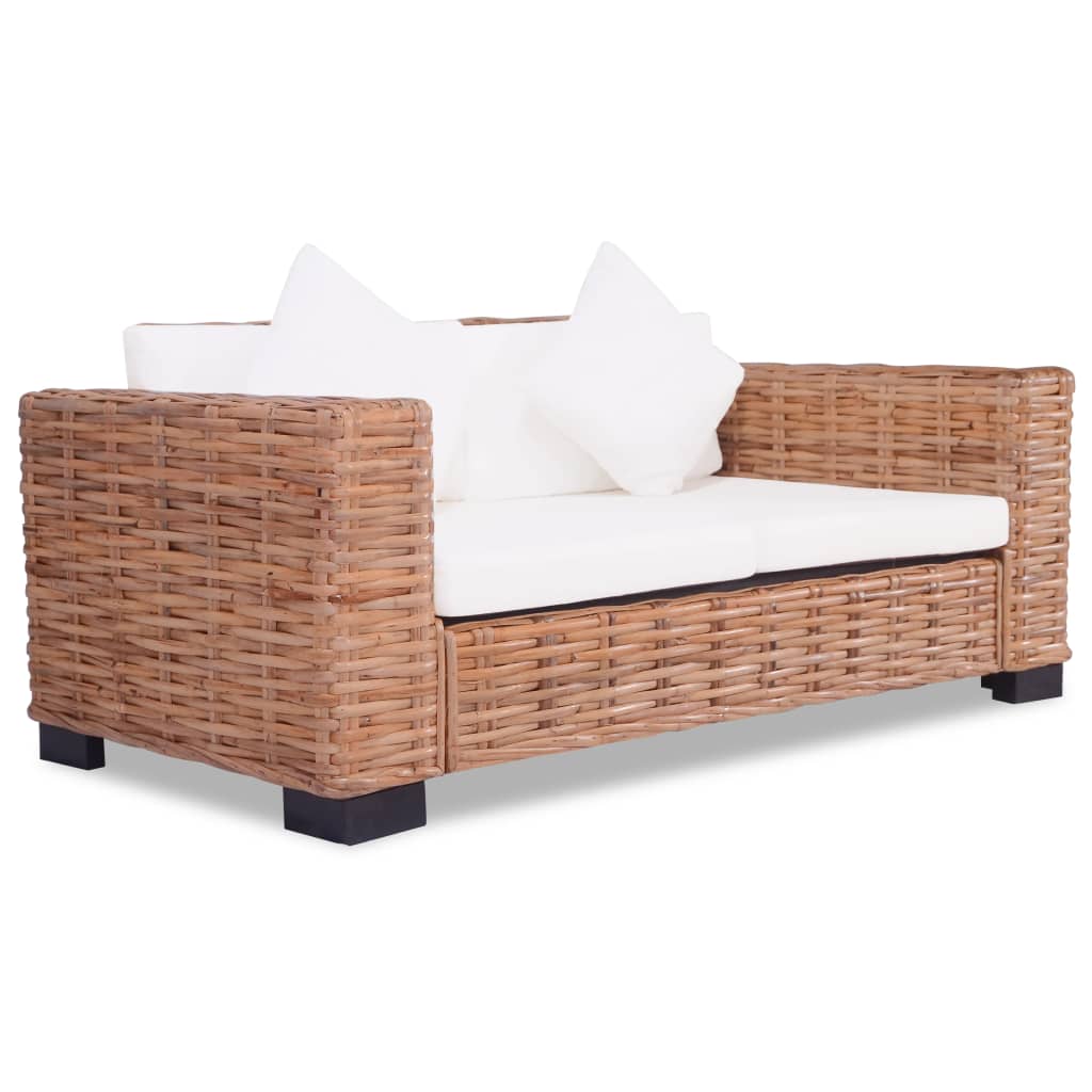 2-personers sofa naturlig rattan