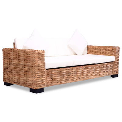 3-personers sofa naturlig rattan