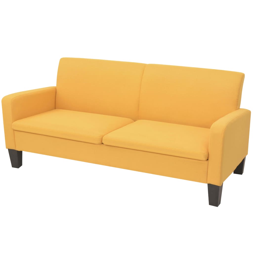 3-personers sofa 180 x 65 x 76 cm gul