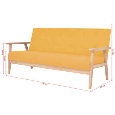 3-personers sofa stof gul