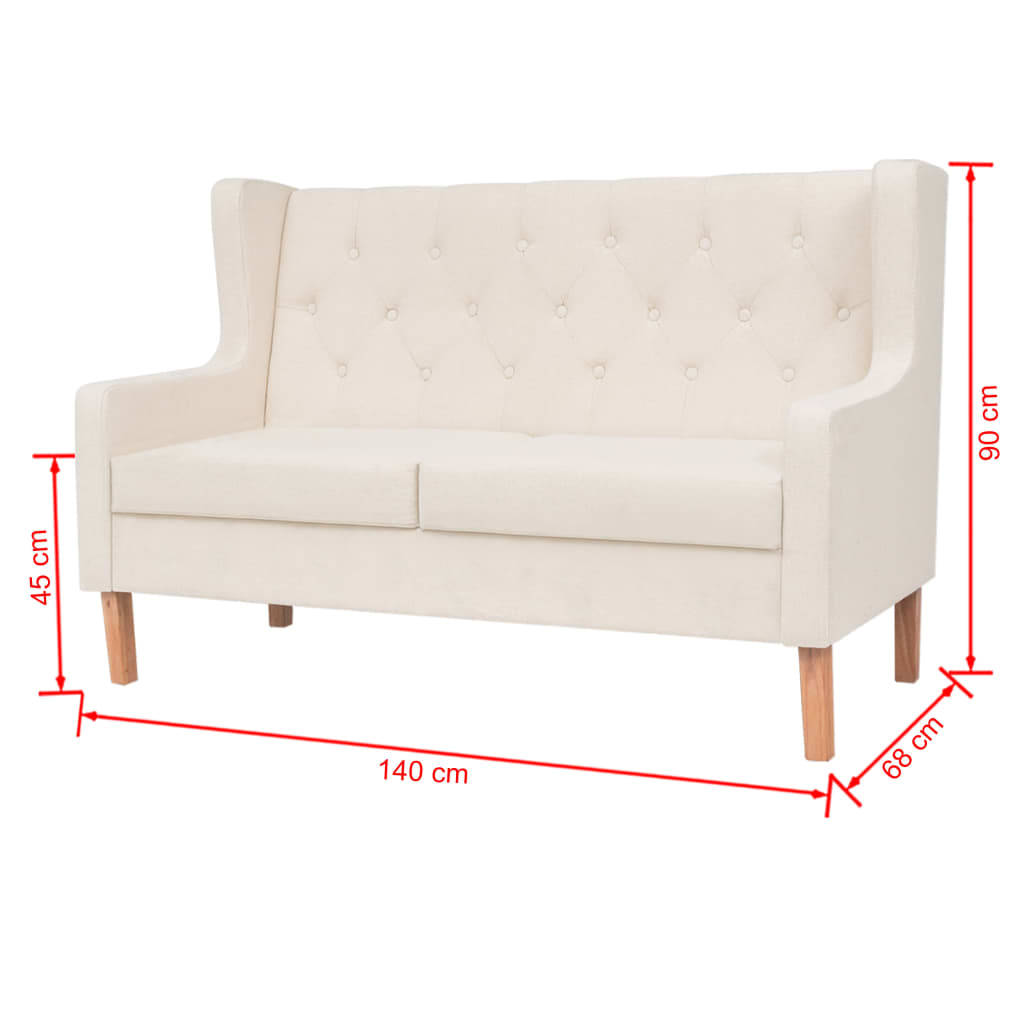 2-personers sofa stof cremehvid