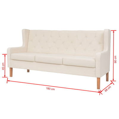 3-personers sofa stof cremehvid