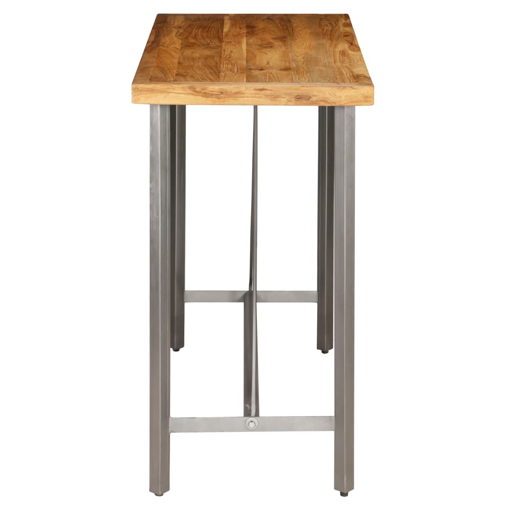 barbord 120x58x106 cm massivt genbrugsteak