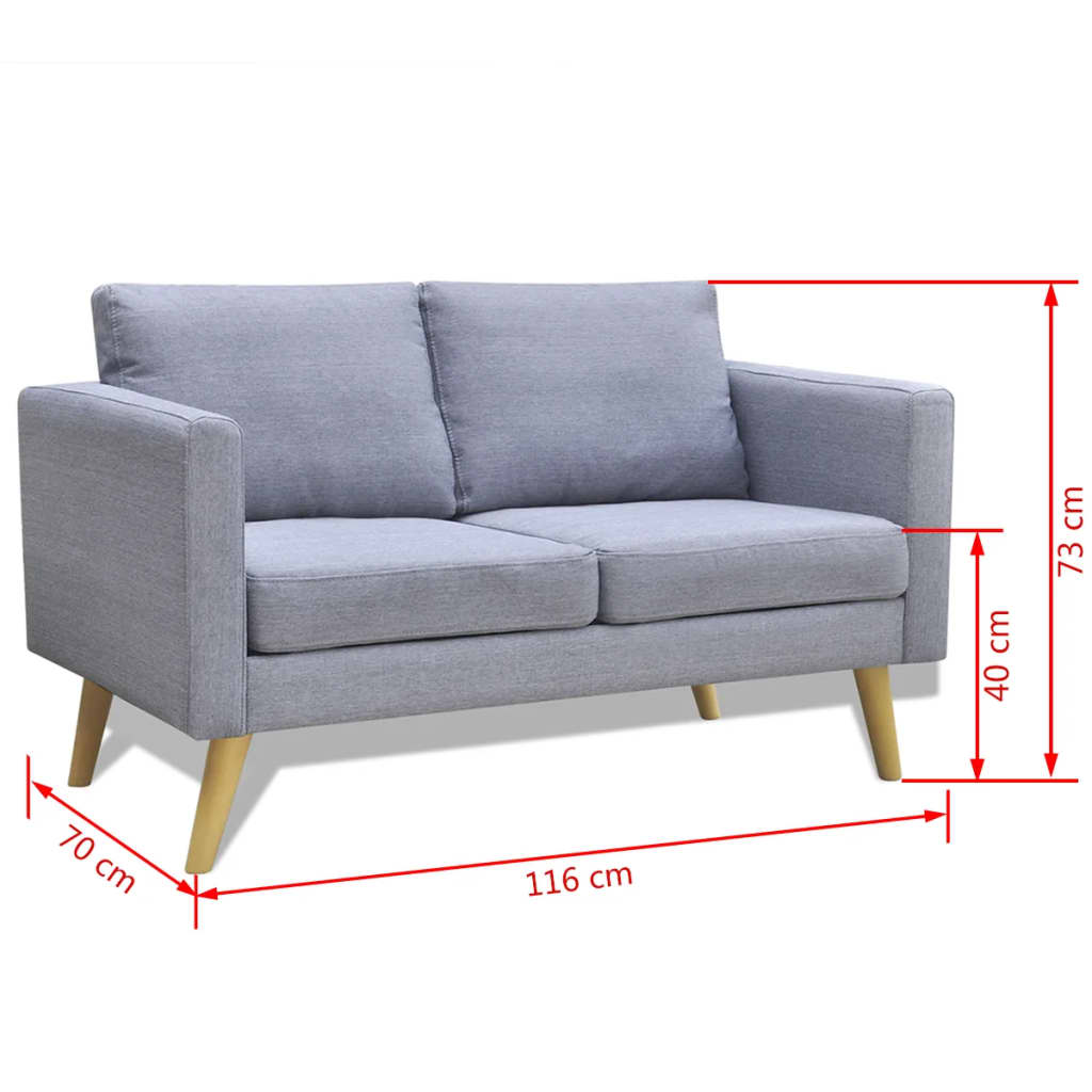 sofasæt 2-pers. og 3-pers. sofa stof lysegrå