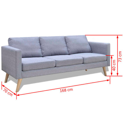 sofasæt 2-pers. og 3-pers. sofa stof lysegrå