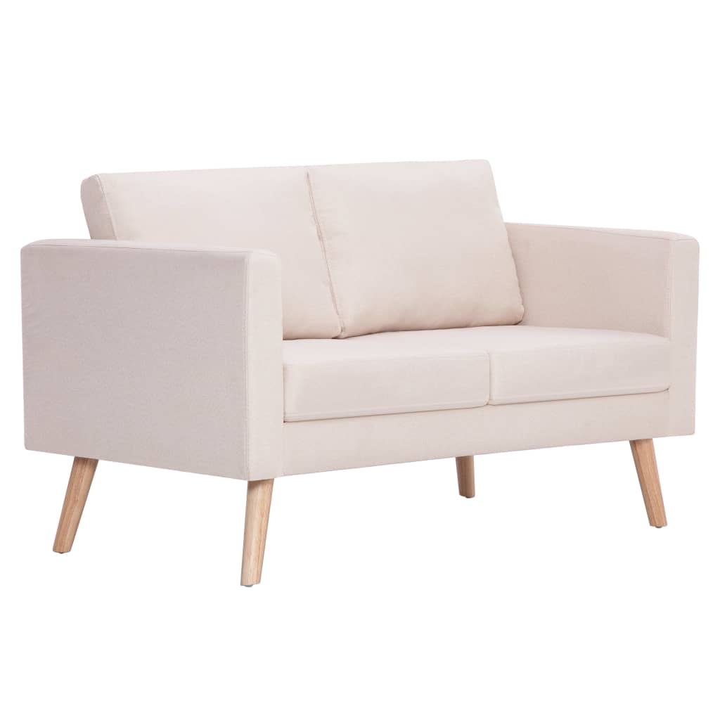 2-personers sofa i stof cremefarvet