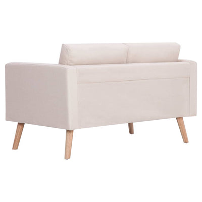 2-personers sofa i stof cremefarvet