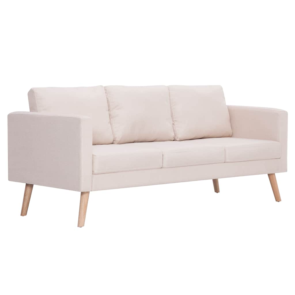 3-personers sofa i stof cremefarvet