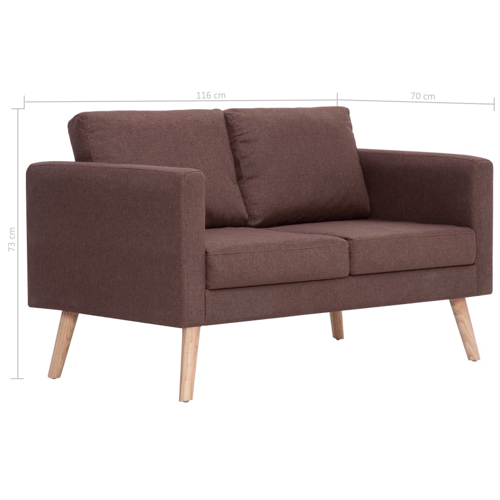 2-personers sofa i stof brun