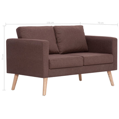 2-personers sofa i stof brun