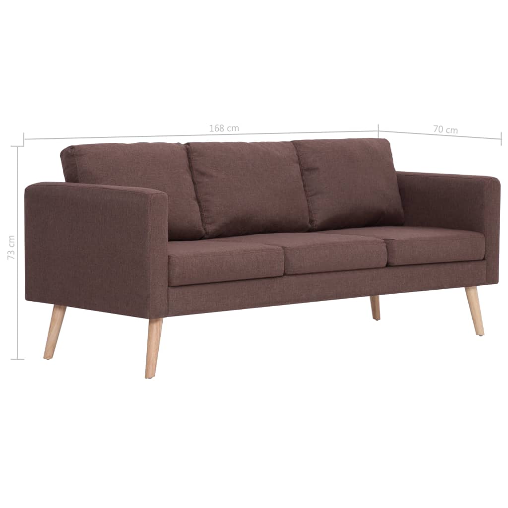 3-personers sofa i stof brun