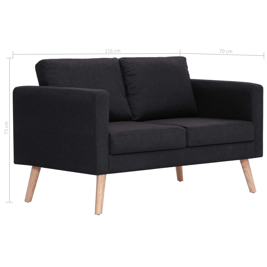 2-personers sofa i stof sort