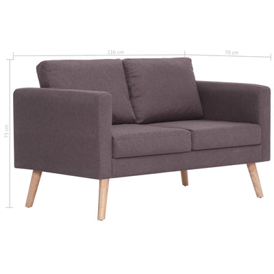 2-personers sofa i stof gråbrun