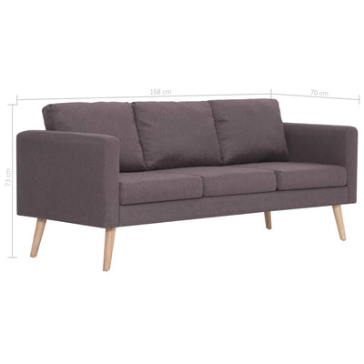 3-personers sofa i stof gråbrun