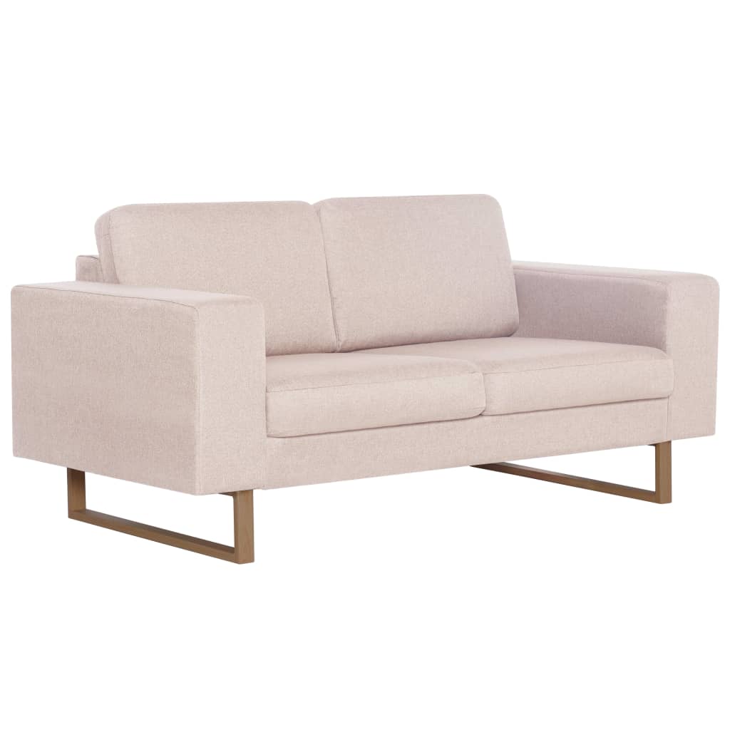 2-personers sofa i stof cremefarvet