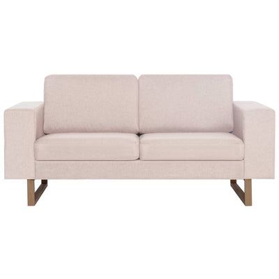 2-personers sofa i stof cremefarvet