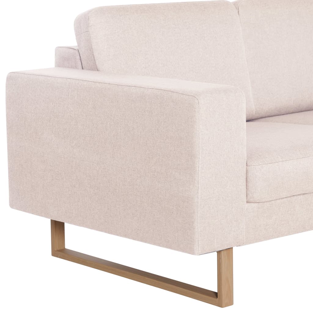 2-personers sofa i stof cremefarvet