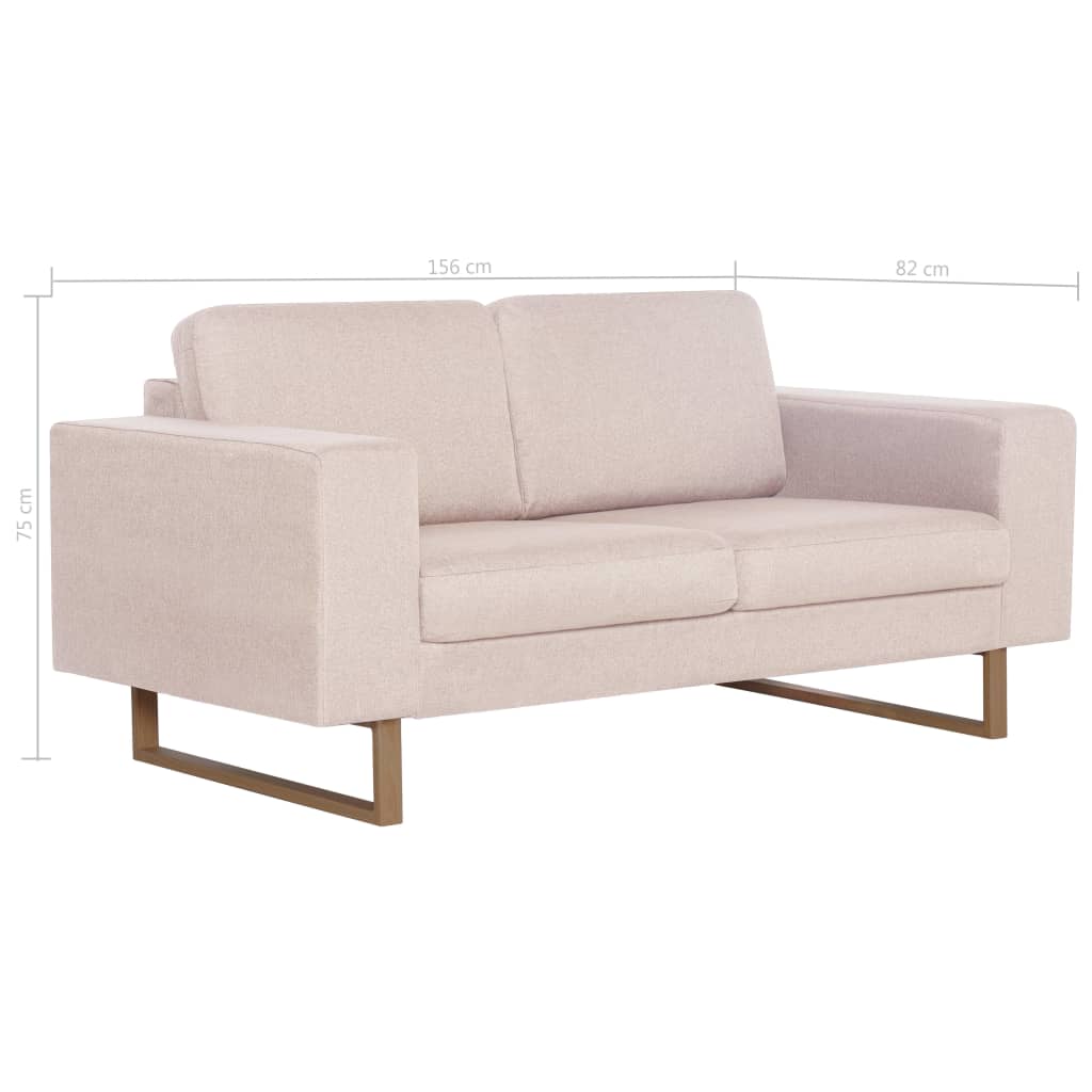 2-personers sofa i stof cremefarvet