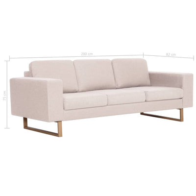 3-personers sofa i stof cremefarvet