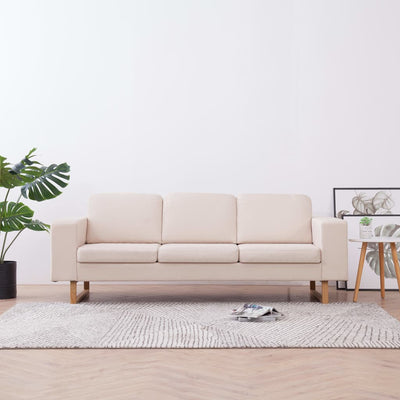 3-personers sofa i stof cremefarvet