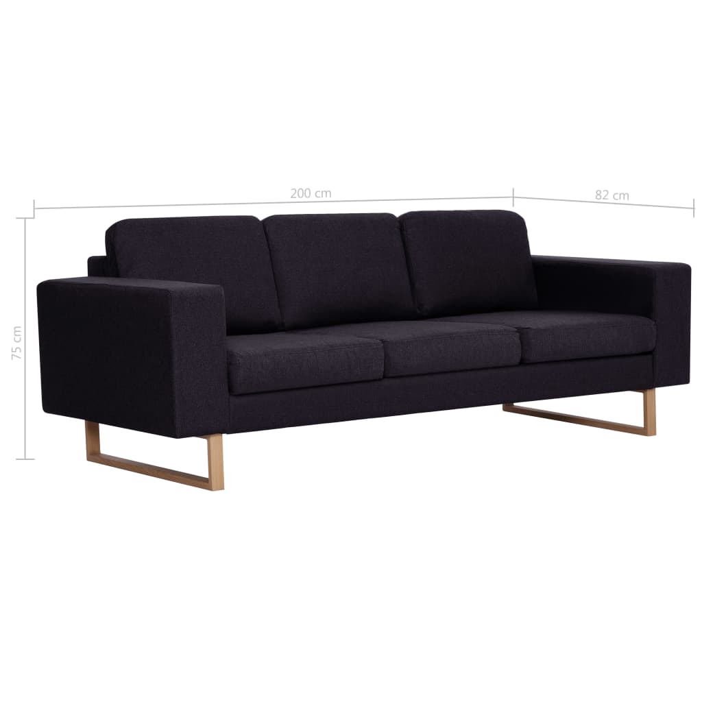 3-personers sofa i stof sort