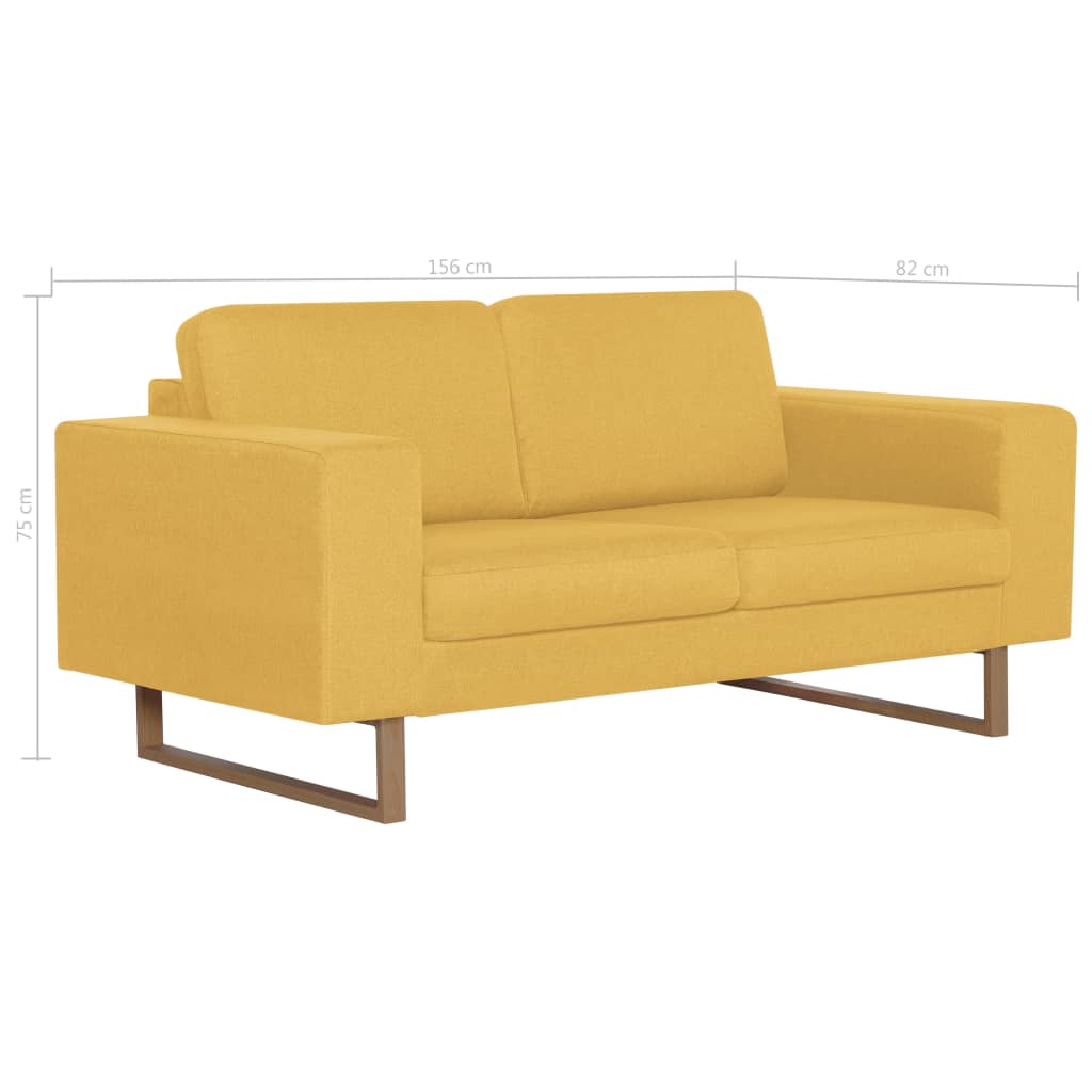 2-personers sofa i stof gul