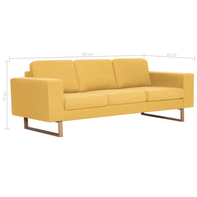 3-personers sofa i stof gul