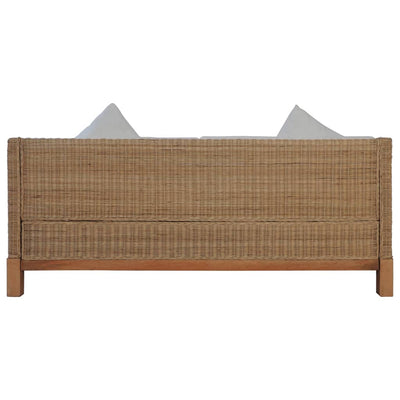 sofasæt 2 dele med hynder naturlig rattan