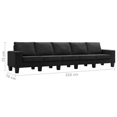 5-personers sofa stof sort