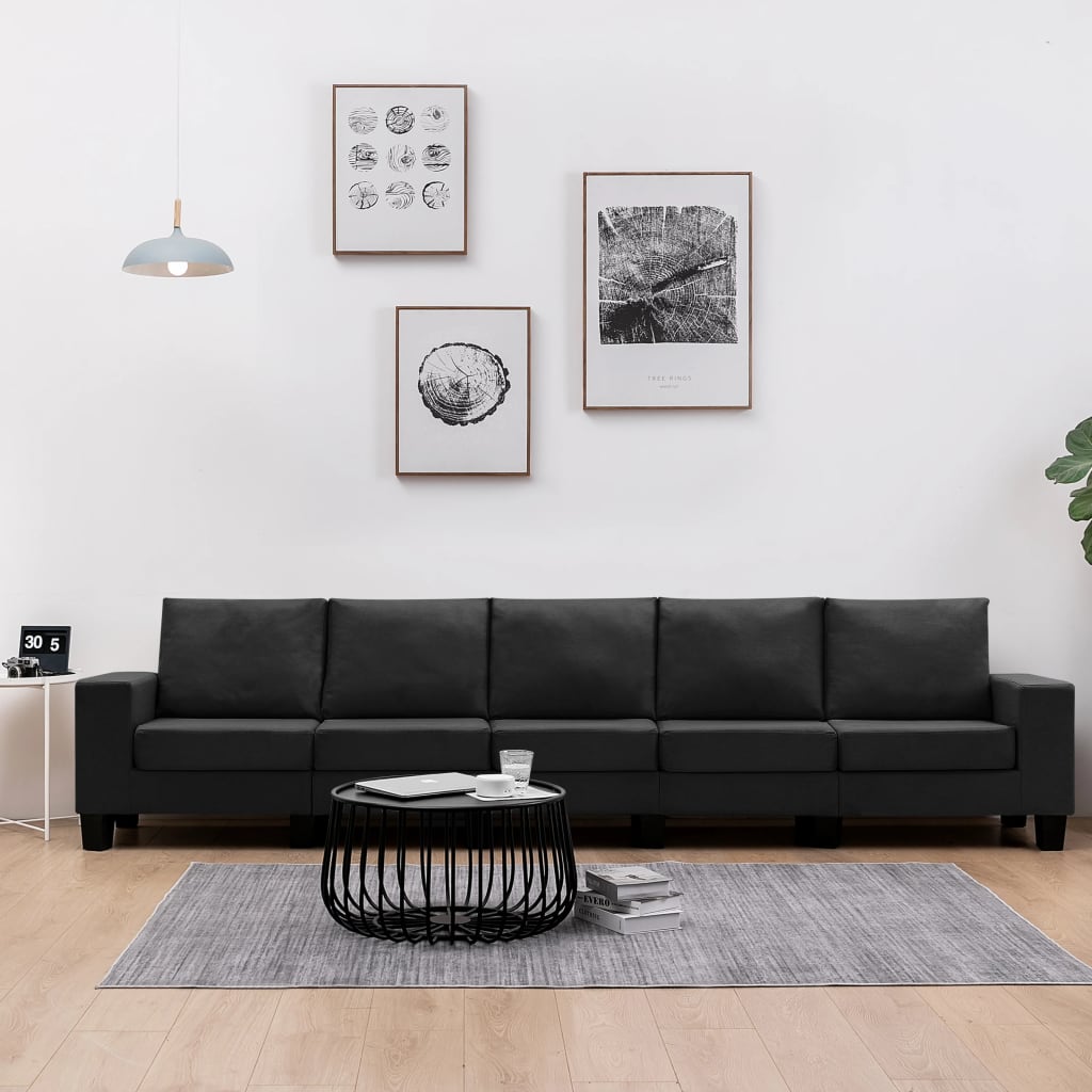 5-personers sofa stof sort