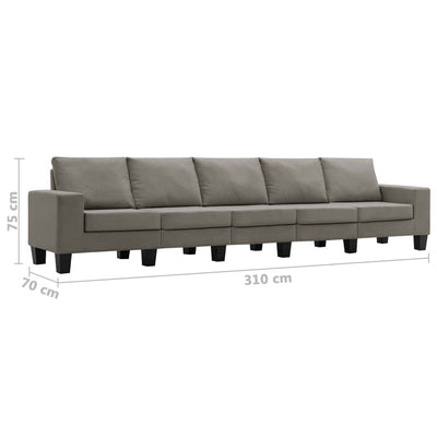 5-personers sofa stof gråbrun