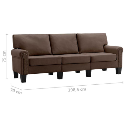 3-personers sofa stof brun