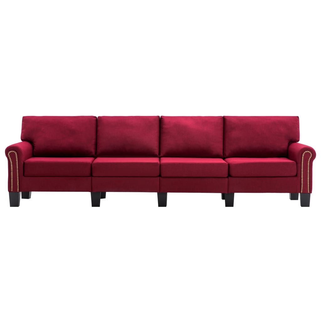 4-personers sofa stof vinrød