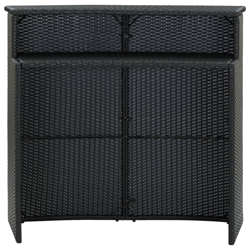 barbord til haven 120x55x110 cm polyrattan sort