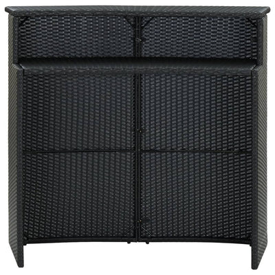 barbord til haven 120x55x110 cm polyrattan sort