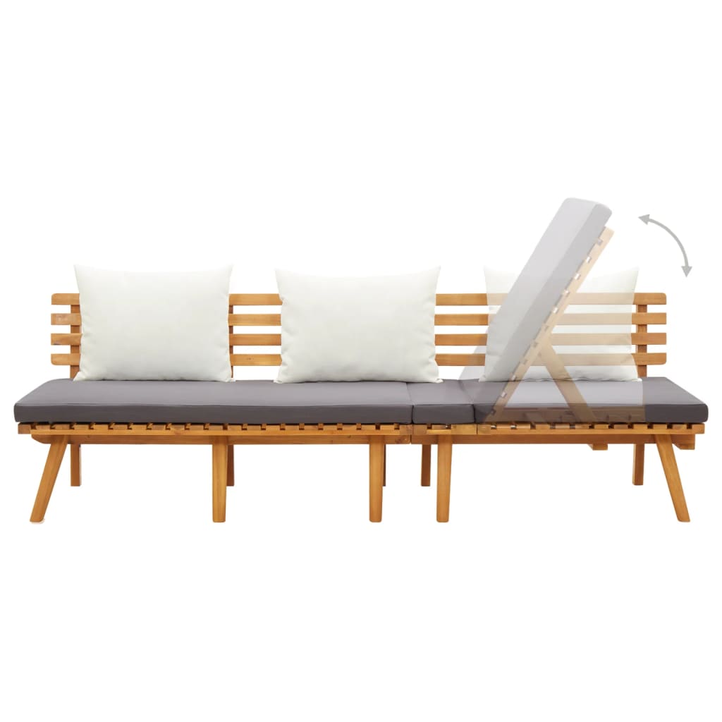 daybed til haven 200x65 cm massivt akacietræ