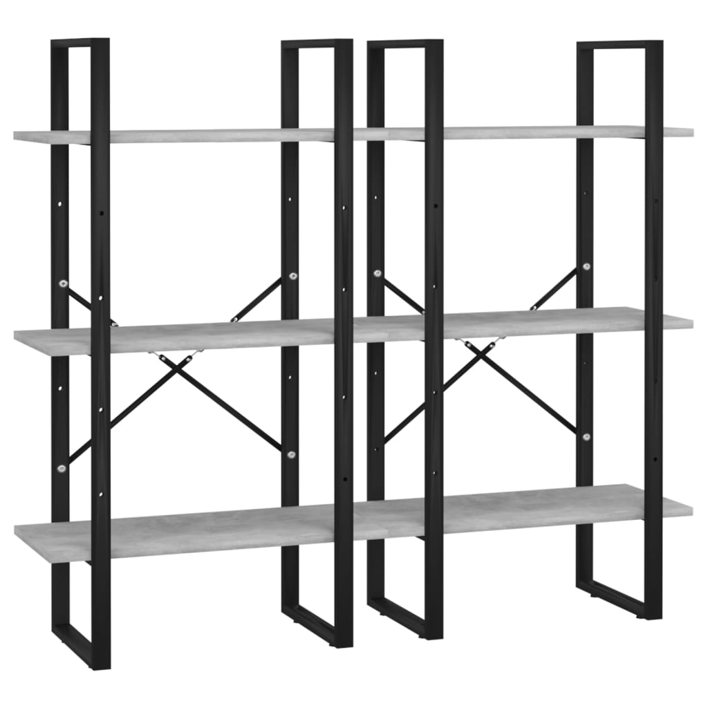 opbevaringsreol 60x30x210 cm konstrueret træ betongrå