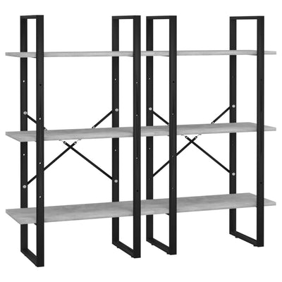 opbevaringsreol 60x30x210 cm konstrueret træ betongrå