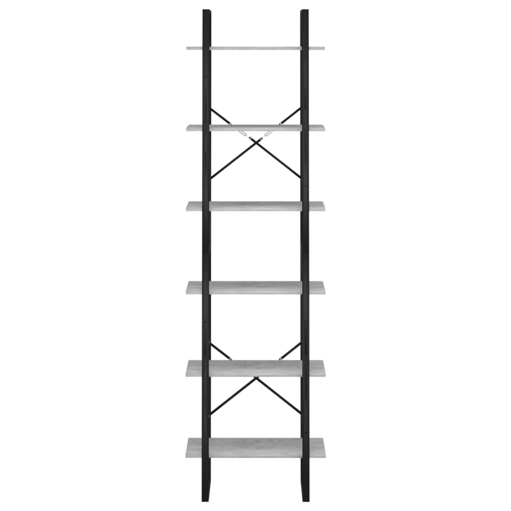 opbevaringsreol 60x30x210 cm konstrueret træ betongrå