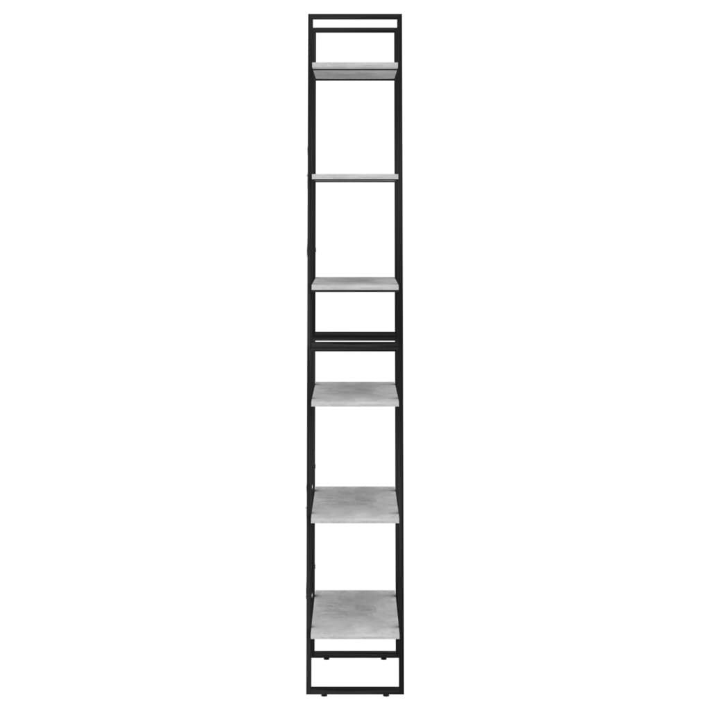 opbevaringsreol 60x30x210 cm konstrueret træ betongrå