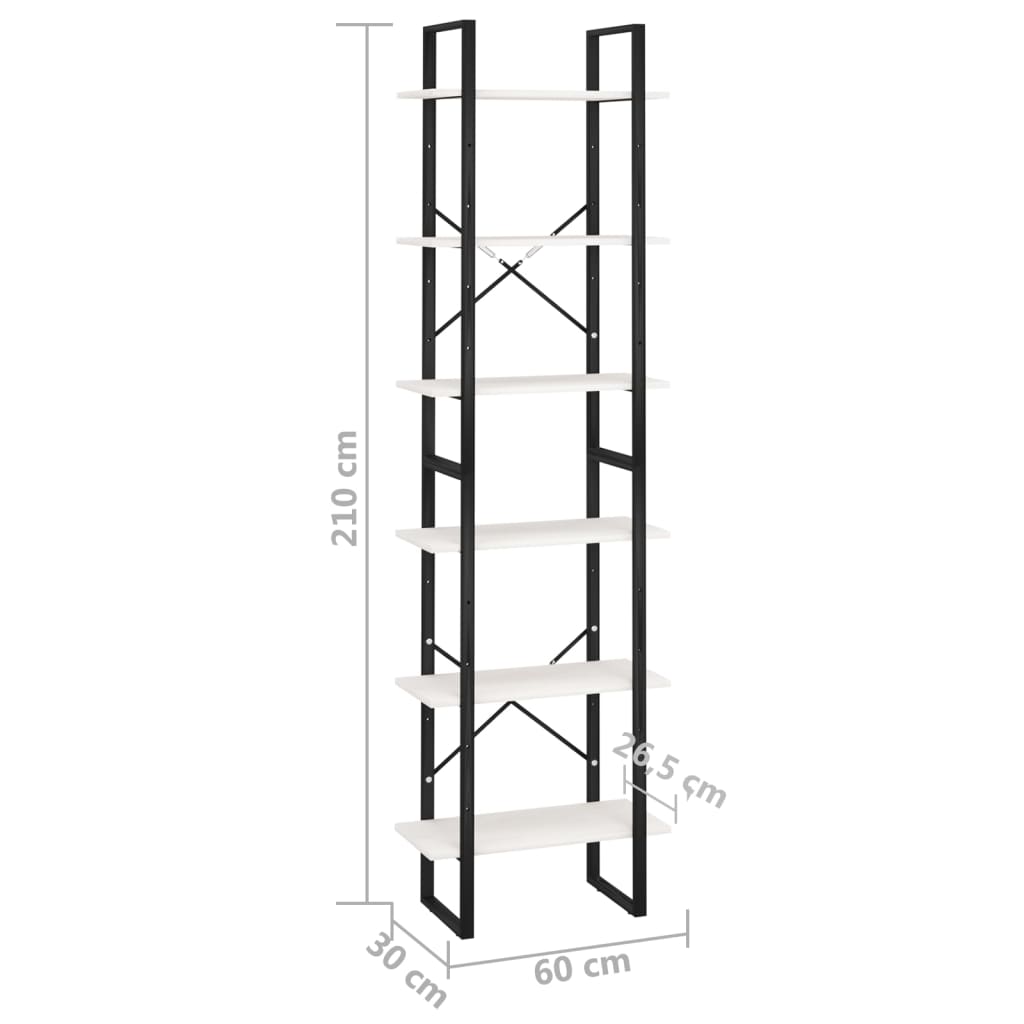 opbevaringsreol 60x30x210 cm massivt fyrretræ hvid