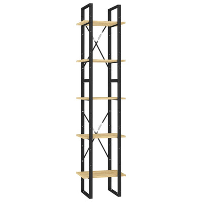 bogreol 40x30x175 cm 5 hylder massivt fyrretræ