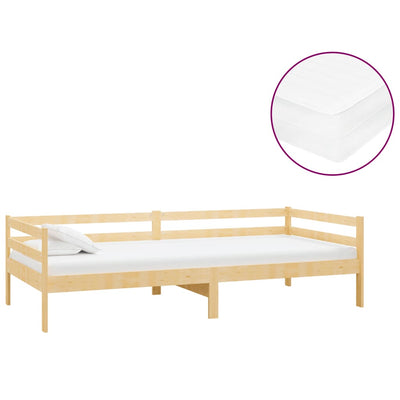 daybed med madras 90x200 cm massivt fyrretræ