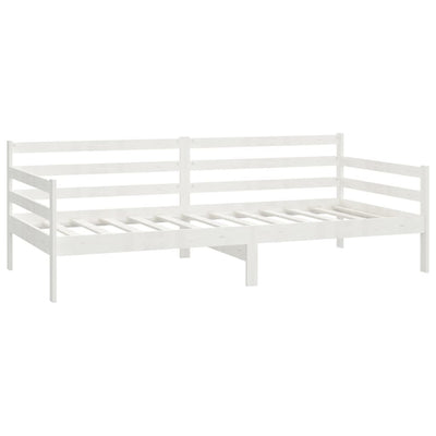 daybed med madras 90x200 cm massivt fyrretræ hvid