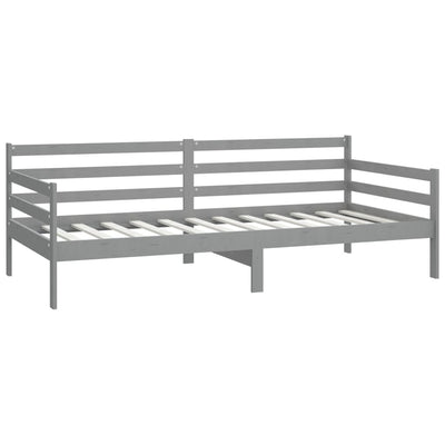 daybed med madras 90x200 cm massivt fyrretræ grå