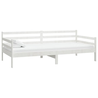 daybed med madras 90x200 cm massivt fyrretræ hvid