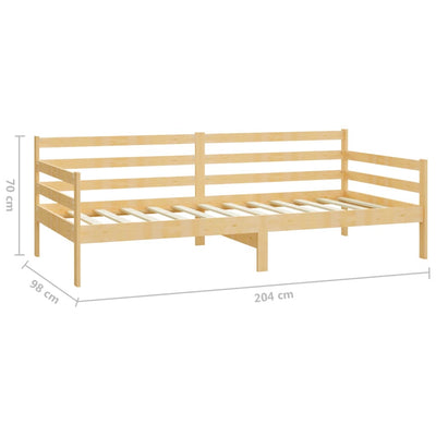 daybed med madras 90x200 cm massivt fyrretræ